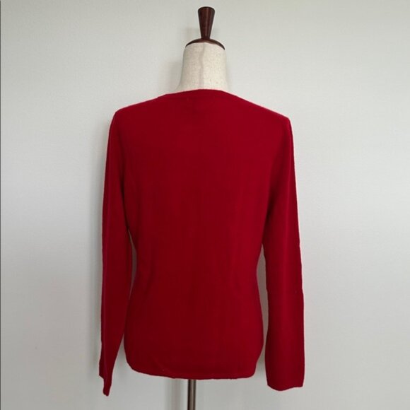 Red Peck & Peck 100% Cashmere Sweater Size Large EUC - Picture 4 of 5